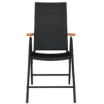 vidaXL 3-dielna záhradná jedálenská súprava čierna – Obrázok 4