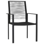 vidaXL 9-dielna záhradná jedálenská súprava čierna – Obrázok 3