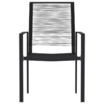 vidaXL 9-dielna záhradná jedálenská súprava čierna – Obrázok 4