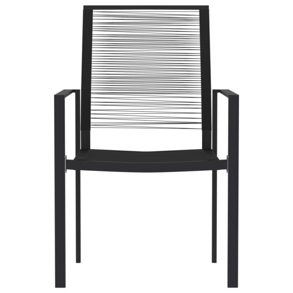 vidaXL 9-dielna záhradná jedálenská súprava čierna – Obrázok 4