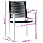 vidaXL 9-dielna záhradná jedálenská súprava čierna – Obrázok 7