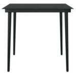 vidaXL 5-dielna záhradná jedálenská súprava s poduškami sivá a čierna – Obrázok 6