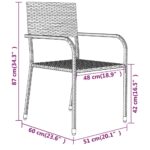 vidaXL 3-dielna záhradná jedálenská súprava sivá – Obrázok 7