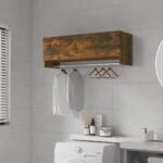 vidaXL Šatník dymový dub 100x32,5x35 cm spracované drevo