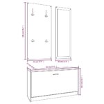 vidaXL Botník 3 v 1 čierny spracované drevo – Obrázok 9