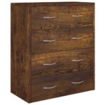 vidaXL Komoda so 4 zásuvkami 60x30,5x71 cm dymový dub – Obrázok 3