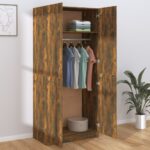 vidaXL Šatník dymový dub 90x52x200 cm spracované drevo – Obrázok 6