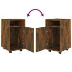 vidaXL Skrinka s kolieskami dymový dub 33x38x60 cm spracované drevo – Obrázok 5