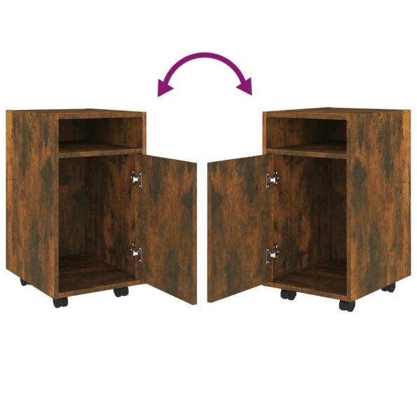 vidaXL Skrinka s kolieskami dymový dub 33x38x60 cm spracované drevo – Obrázok 5