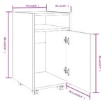 vidaXL Skrinka s kolieskami dymový dub 33x38x60 cm spracované drevo – Obrázok 8
