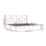 vidaXL Posteľný rám čierny borovicový masív 200x200 cm – Obrázok 10