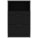 vidaXL Nočný stolík čierny spracované drevo – Obrázok 3