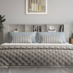 vidaXL Čelo postele so skrinkou betónovo sivé 220x18,5x104,5 cm – Obrázok 3