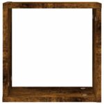 vidaXL Nástenné poličky Cube 2 ks Dub dymový 30x15x30 cm – Obrázok 6