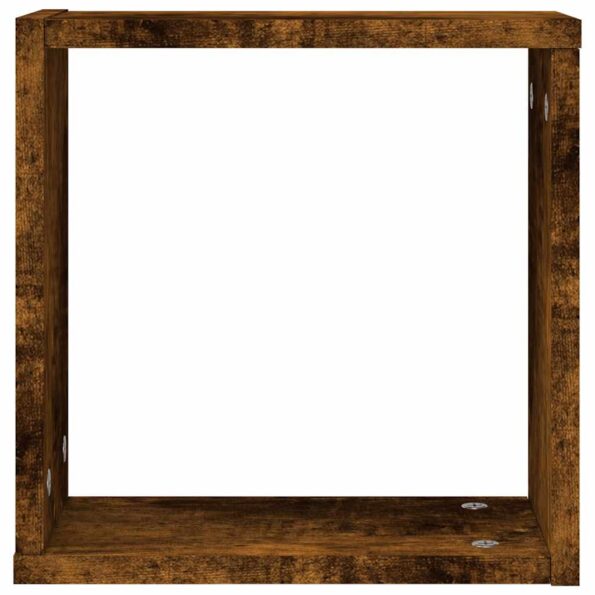 vidaXL Nástenné poličky Cube 2 ks Dub dymový 30x15x30 cm – Obrázok 6