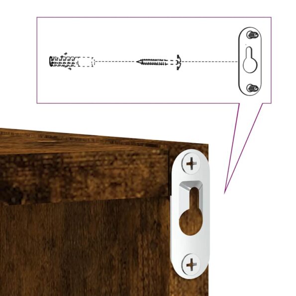 vidaXL Nástenné poličky Cube 2 ks Dub dymový 30x15x30 cm – Obrázok 9