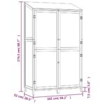 vidaXL Záhradná kôlňa 102x52x174,5 cm masívne jedľové drevo – Obrázok 8