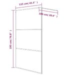 vidaXL Sprchová zástena biela 115x195 cm priehľadné ESG sklo – Obrázok 7