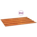 vidaXL Strešné panely 12 ks, hrdzavé 60x44 cm, cortenová oceľ – Obrázok 2