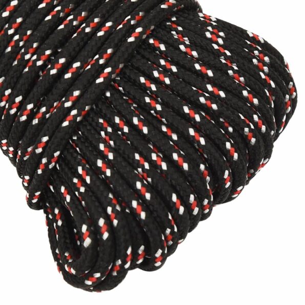 vidaXL Lodné lano čierne 4 mm 25 m polypropylén – Obrázok 4