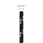 vidaXL Lodné lano čierne 4 mm 25 m polypropylén – Obrázok 6