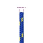 vidaXL Lodné lano modré 5 mm 25 m polypropylén – Obrázok 6