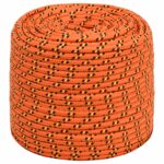 vidaXL Lodné lano oranžové 10 mm 250 m polypropylén – Obrázok 2