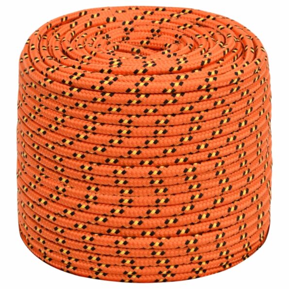 vidaXL Lodné lano oranžové 10 mm 250 m polypropylén – Obrázok 2