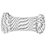 vidaXL Pletené lodné lano biele 4 mm x 100 m polyester – Obrázok 2