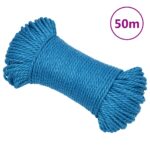 vidaXL Pracovné lano modré 3 mm 50 m polypropylén