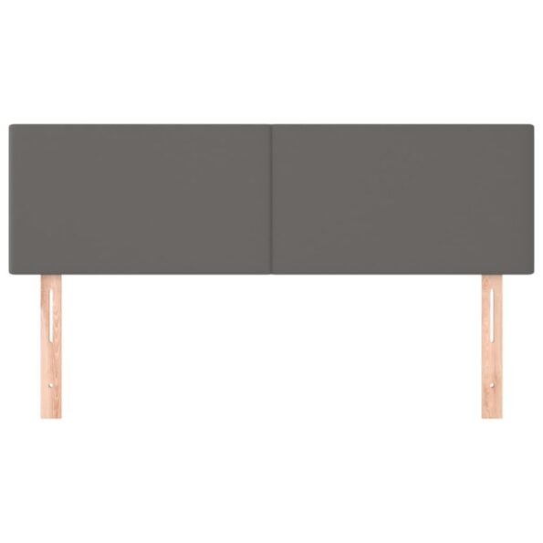 vidaXL Čelá postele 2 ks sivé 72x5x78/88 cm umelá koža – Obrázok 3