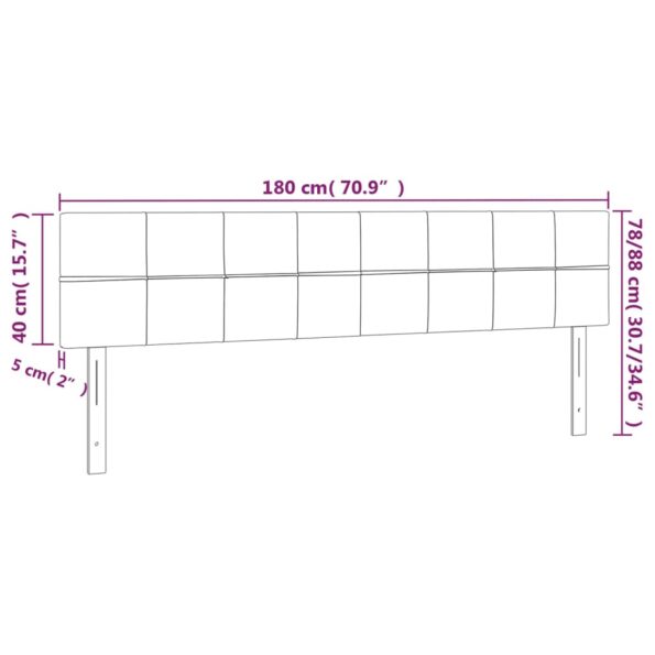 vidaXL Čelá postelí krémové 180x5x78/88 cm látkové – Obrázok 8
