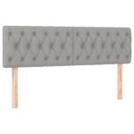 vidaXL Čelá postele bledosivé 72x7x78/88 cm látka – Obrázok 2