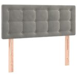 vidaXL Čelo postele bledosivé 100x5x78/88 cm zamat – Obrázok 2