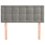 vidaXL Čelo postele bledosivé 100x5x78/88 cm zamat – Obrázok 3