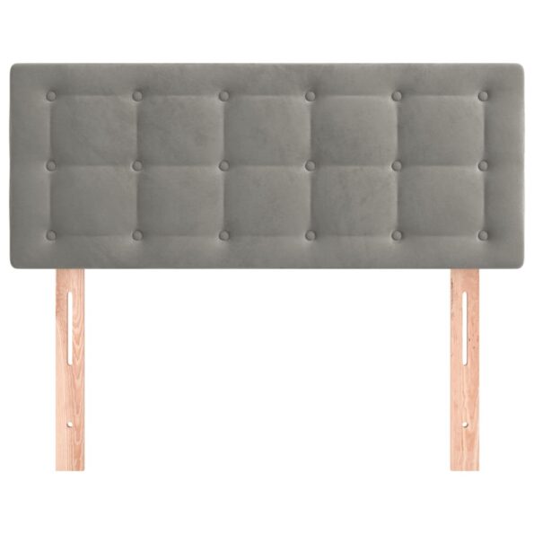 vidaXL Čelo postele bledosivé 100x5x78/88 cm zamat – Obrázok 3