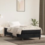 vidaXL Matrac s taštičkovými pružinami stredná tvrdosť čierny 80x200x20 cm zamat