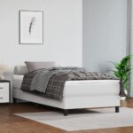 vidaXL Matrac s taštičkovými pružinami stredná tvrdosť biely 90x200x20 cm umelá koža