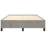 vidaXL Posteľný rám bledosivý 140x190 cm zamat – Obrázok 5