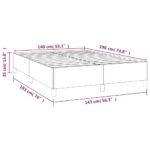 vidaXL Posteľný rám bledosivý 140x190 cm zamat – Obrázok 9