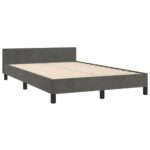 vidaXL Posteľ bez matraca tmavosivá 120x200 cm zamat – Obrázok 4