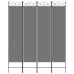 vidaXL 4-panelový paraván antracitový 160x200 cm látkový – Obrázok 3