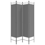vidaXL 4-panelový paraván antracitový 160x200 cm látkový – Obrázok 5