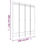 vidaXL 4-panelový paraván antracitový 160x200 cm látkový – Obrázok 8