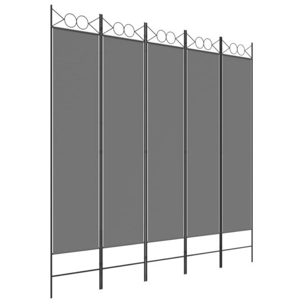 VXL8720287195542_a_en_hd_1.jpg vidaXL 5-panelový paraván antracitový 200x200 cm látkový – Obrázok 2