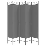 vidaXL 5-panelový paraván antracitový 200x200 cm látkový – Obrázok 4