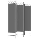 vidaXL 5-panelový paraván antracitový 200x200 cm látkový – Obrázok 5