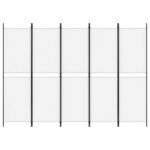 vidaXL 5-panelový paraván biely 250x180 cm látka – Obrázok 3