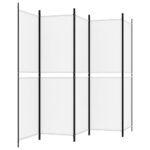 vidaXL 5-panelový paraván biely 250x180 cm látka – Obrázok 5