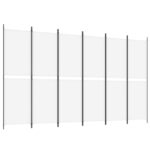 vidaXL 6-panelový paraván biela 300x180 cm látka – Obrázok 2